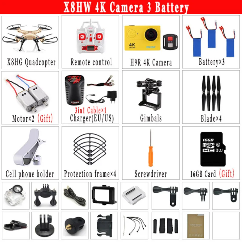 SYMA X8HW RC Drone with WiFi FPV OR H9R 4K HD Camera RC Quadcopter 2.4G 6-Axis Rotating High Hover RC Helicopter VS MJX BUGS 3 SYMA X8HW RC Drone with WiFi FPV OR H9R 4K HD Camera RC Quadcopter 2.4G 6-Axis Rotating High Hover RC Helicopter VS MJX BUGS 3