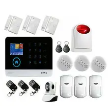 WIFI GSM Inalámbrico Sistema de Alarma Teclado Táctil Inicio Oficina de Seguridad DIY Kit WIFI 720 P Cámara IP Inalámbrica Sirena Noche visión