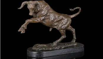 

Art Deco Sculpture Male Bull Buffalo Angry Fighting Bronze Statue