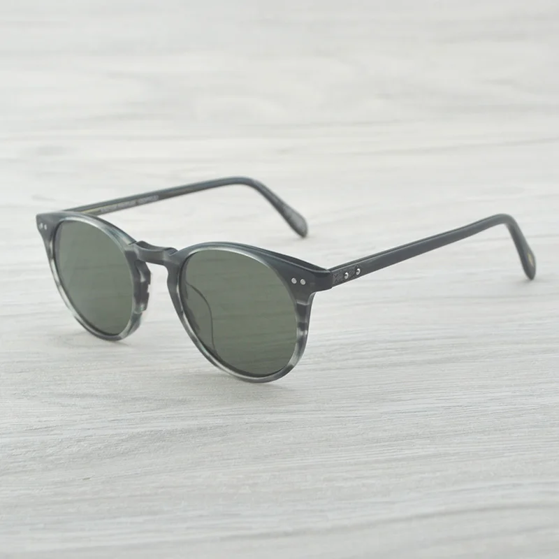 Stripe Gray VS Green Ретро Винтажные Солнцезащитные очки OV5256 Дизайнерские мужские и женские поляризованные солнцезащитные очки Sir О 'Мэлли мужские солнцезащитные очки для вождения - Цвет линз: Stripe Gray VS Green