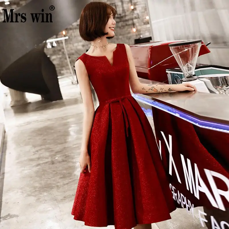 Vestidos De Festa 2019 Mrs Win элегантное винтажное вечернее платье трапециевидной формы