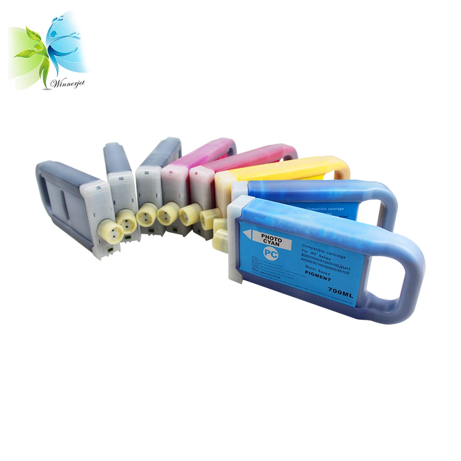 

Winnerjet 700ml 12 Colors PFI-304 PFI304 Compatible Ink Cartridge full of Pigment Ink for Canon IPF8300 8310 Printer