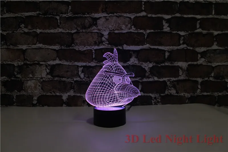 Новое поступление 3D Led Желтый Ветер Птица детский ночник 7 цветов Сменные картонные птицы дети Nite огни YJM-2845