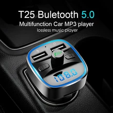 Bluetooth 5,0 FM передатчик Комплект беспроводной связи Bluetooth для автомобиля mp3 плеер уникальный дисплей экран Aux модулятор Handfree быстрое зарядное устройство