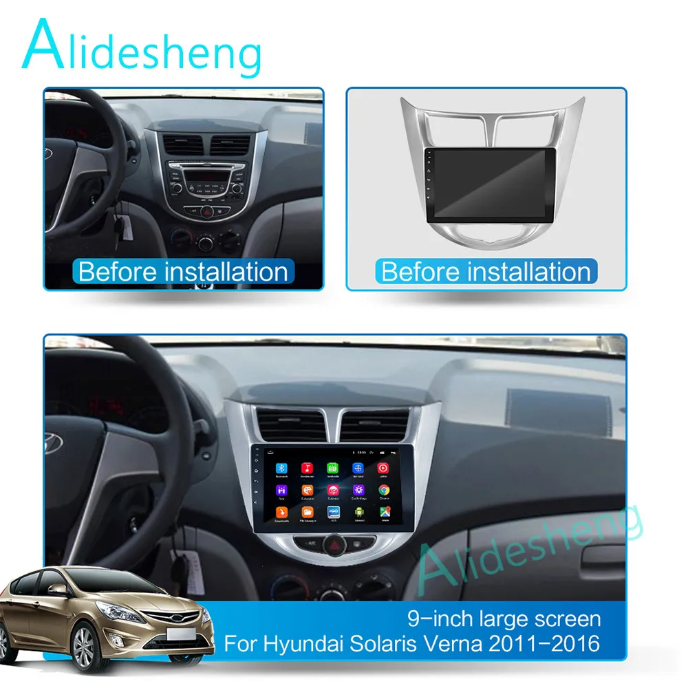 2G + 32G 2.5D 2Din Android 8 1 GO автомобильный мультимедийный плеер GPS для Hyundai Solaris Verna Accent 2011