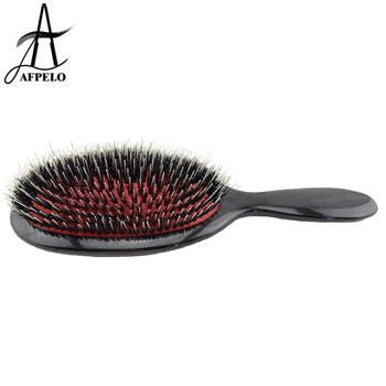 

Wholesale 60pcs Cushion Natural Boar Bristle Comb Hair Brush Professional Detangle Handle Oval Curly Hair Brush Styling Tool