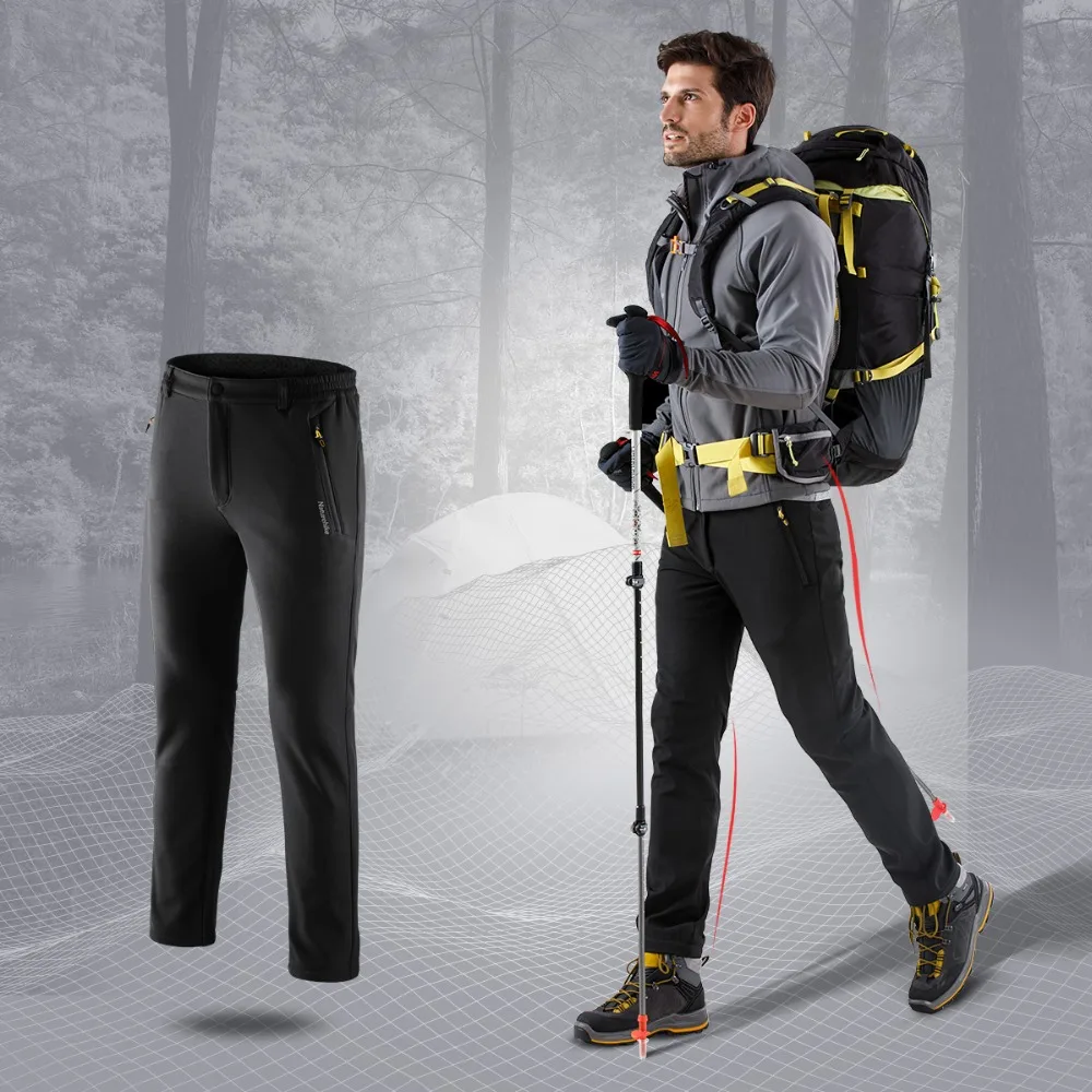 Naturehike Winter Men Women Hiking Pants Soft Shell Trekking Pants Waterproof Windproof Thermal Camping Ski pantalon tactico