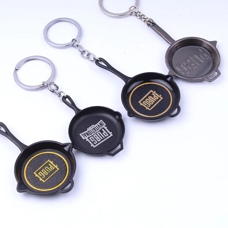 

2019 SUTEYI Fashion creative gift Key Ring Key Chain Long chain Round shape Frying pan Keychain cars Keyrings for men Wholesale