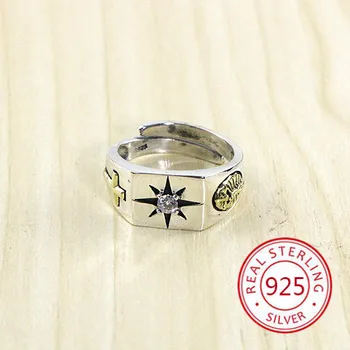 

S925 sterling silvery glossy ring personality creative fashion accessories cross styling to send lover gift 2019 new hot sale