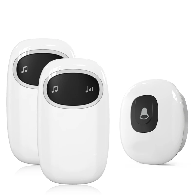 

JEX self powered Wireless Doorbell no battery Security Doorbell Waterproof home Cordless Door Bell 1 Transmitter 2 Receiver