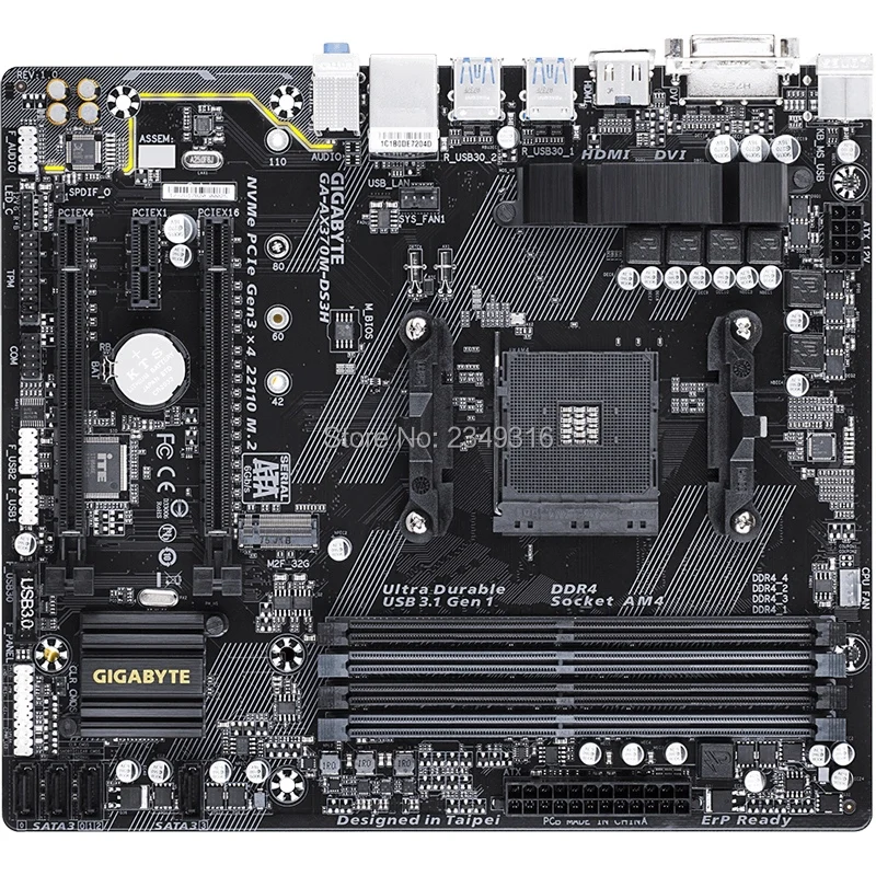 Для Gigabyte GA-AX370M-DS3H Материнская плата X370 AX370M-DS3H гнездо AM4 DDR4 USB3.0 SATA3.0