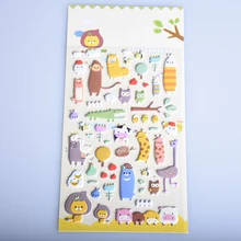 1 Sheet Creative Styling Kawaii 3D Cartoon Sheep zoo PET Diary bubble Stickers Decorative For DIY