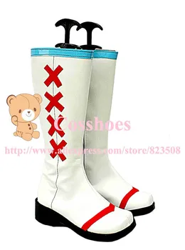 

Custom made white miku Shoes boots from vocaloid Cosplay