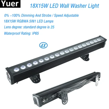 

4Pcs/Lot 18x15W RGBWA 5IN1 Led Wall Washer Light Indoor DMX Wash Bar Led Stage Lighting Modern Park Landscap Decorative Lamp