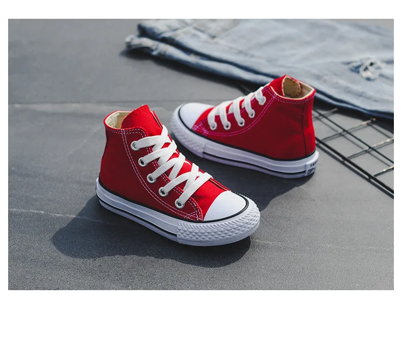 alta parte superior meninas sapatos lona estudante