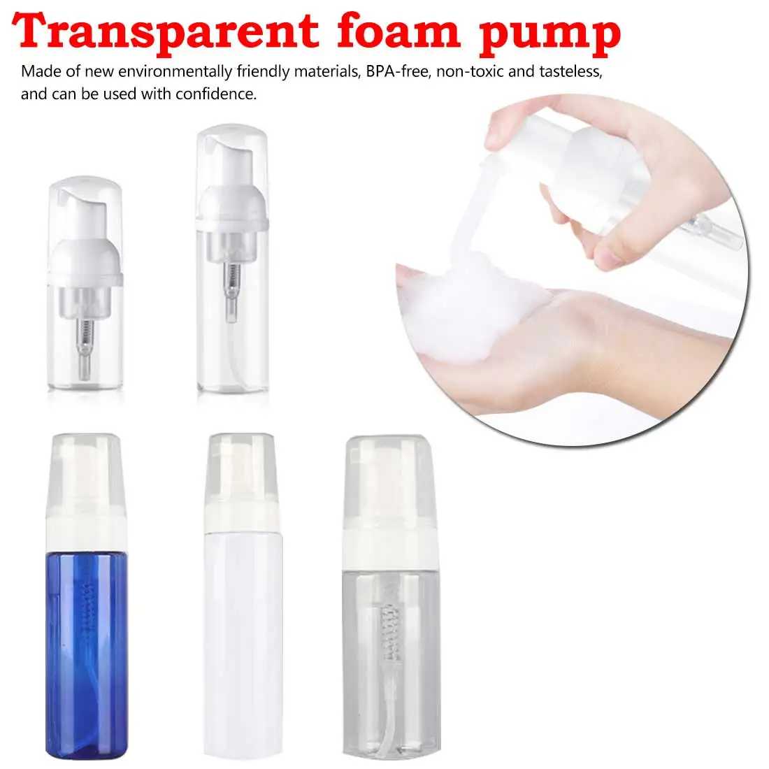 Download White Clear Foam Pump Bottle Soap Foaming Mousses Liquid Dispensers Household Makeup Tool-in ...