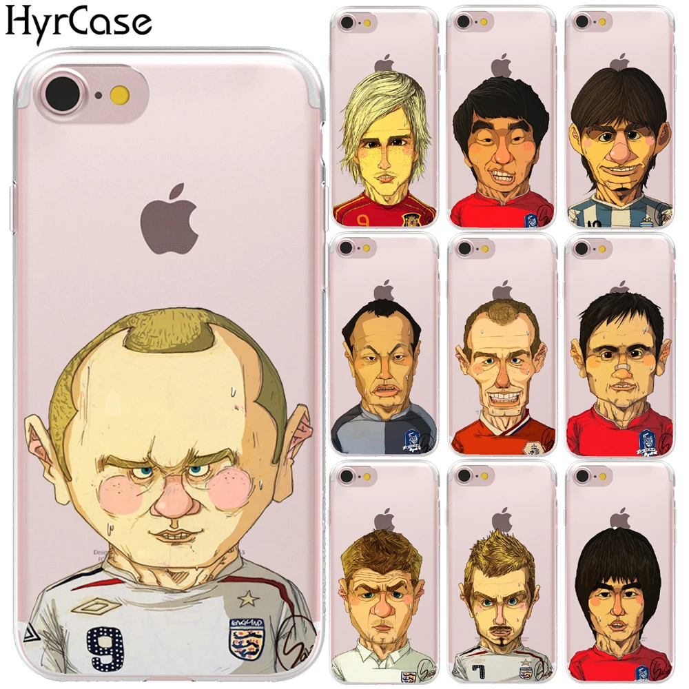 

Famous Soccer Players Cartoon Soft TPU Phone Case Cover For iPhone 8 7 6 6S Plus 5S 5 SE 11 Pro XS Max X XR Shell Silicone Capa