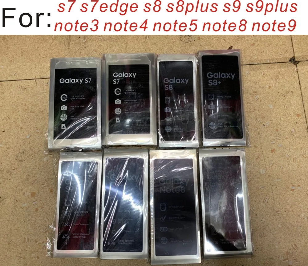 

100pcs LCD Screen Plastic Seal Factory Screen Front Protective Film for Samsung Galaxy Note 9 S7 S8 S8+ S9 S9Plus s7edge note8