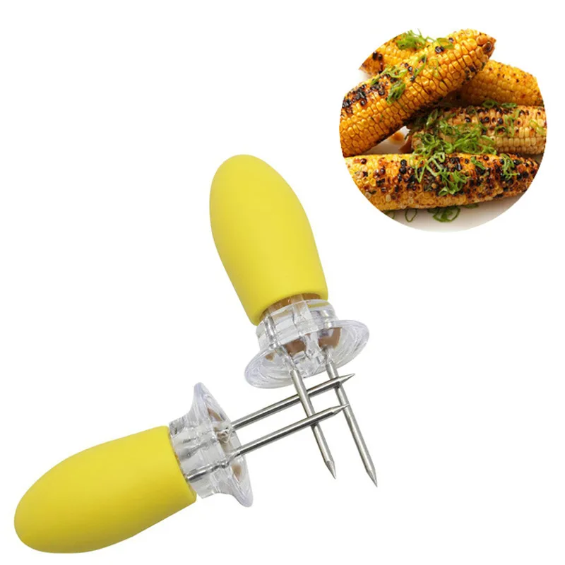 8 PCS Stainless Steel Corn Holders Skewers Prongs Jumbo Corn on the Cob Holders Hot Dog Meat