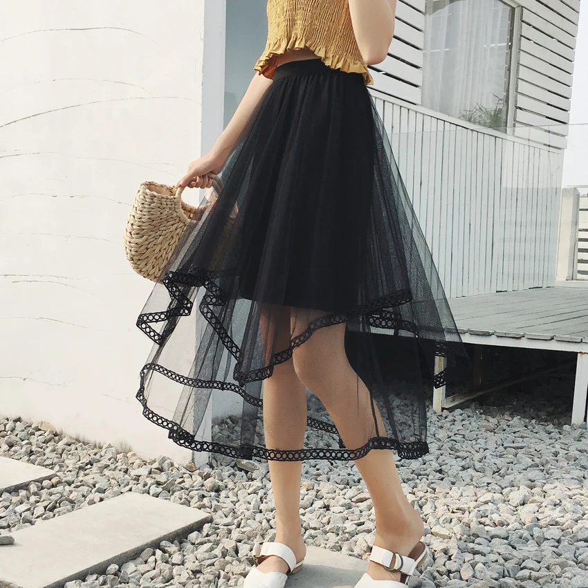 Корейский 2019 Весна и лето элегантная женская юбка Harajuku Moda Mujer 2019 хлопок Повседневная до колена