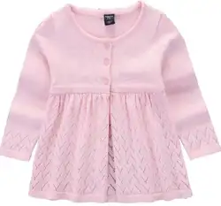 Весенне-осенний Модный повседневный однотонный вязаный пуловер, Свитера для детей, хлопковый свитер, вязаный кардиган для девочек