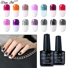 BeauGel 10 мл модный ЦВЕТНОЙ ТЕРМО меняющий цвет Лак для ногтей УФ светодиодный Блеск температура термо лак для ногтей для дизайна ногтей