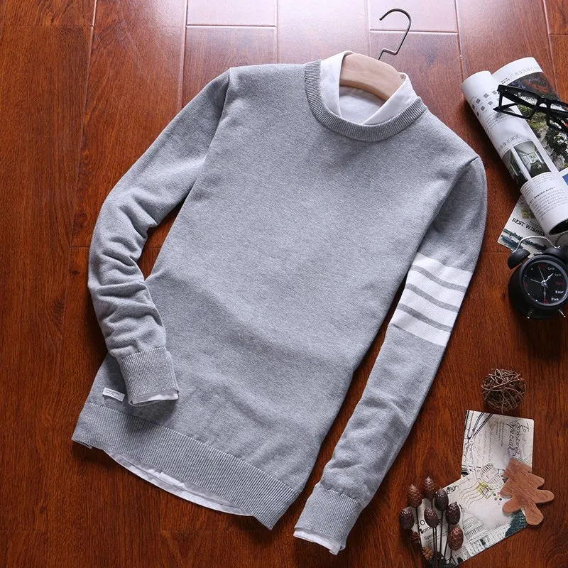

Varsanol Cotton Sweater Men Pullovers O Neck Knited Coat Winter Casual Sweaters Homme Long Sleeve Knitting Striped Coats 3XL New