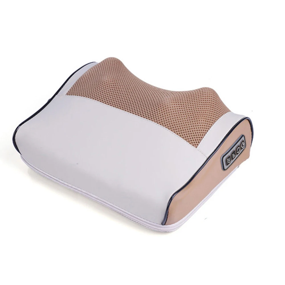 Инфракрасная нагревательная подушка для массажа шеи, многофункциональная подушка для шиацу, устройство для массажа тела, подушка для массажа шеи, здоровый массажер для расслабления - Цвет: RED
