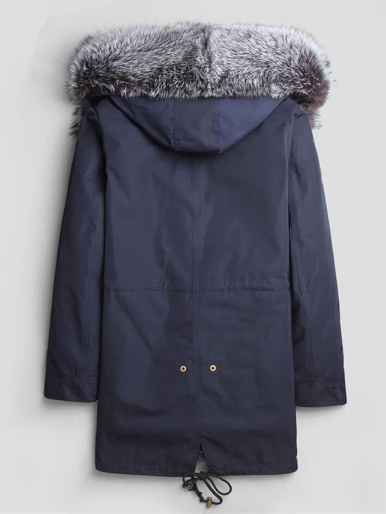 AYUNSUE, Мужское пальто из натурального волчьего меха, парка с воротником из натурального Лисьего меха, мужская одежда, длинное пальто Winterjas Heren L18-3001 MY792
