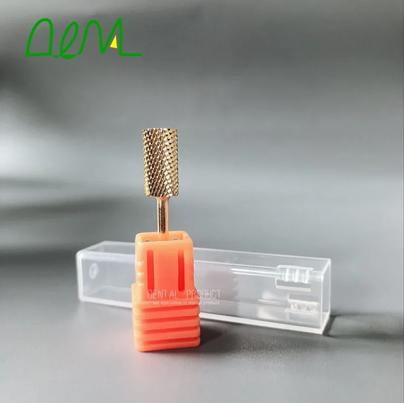 

2pcs - Small Barrel Bit - Fine - Gold - dental Carbide Drill Bit