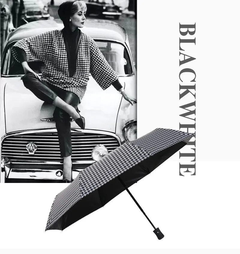 Птичья решетка 3 складной зонтик дождь Женский Открытый Анти-УФ ветрозащитный мужской солнцезащитный Зонт Модный черный резиновый автоматический зонт