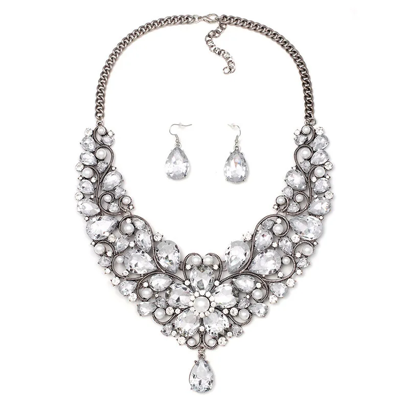 

5 colors jewelry set necklace with earring fashion Europe Party choker Necklace & pendant necklace statement jewelry