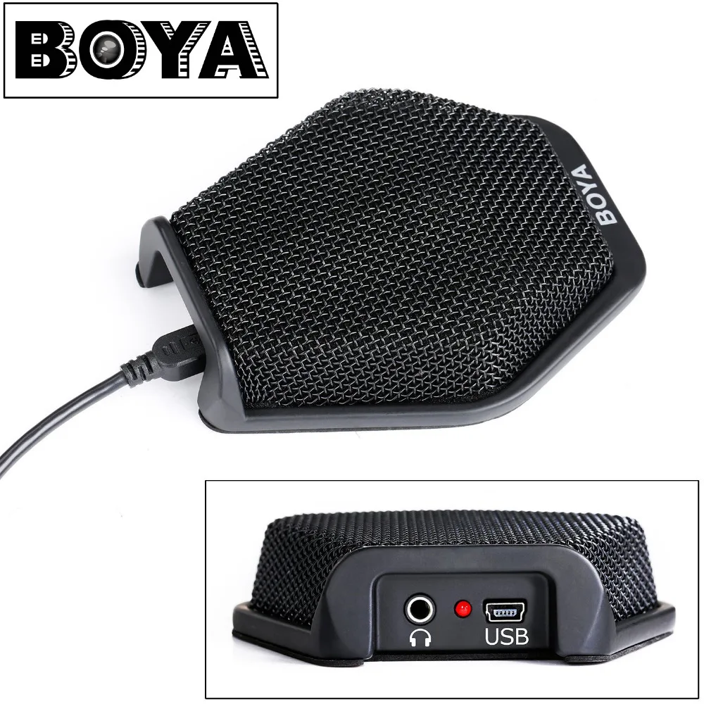 BOYA BY-MC2 USB Condenser Desktop Conference Computer Microphone for Windows Mac Laptop for Business Meeting, Seminar, Speech boya by mc2 portable usb condenser conference microphone durable for speech