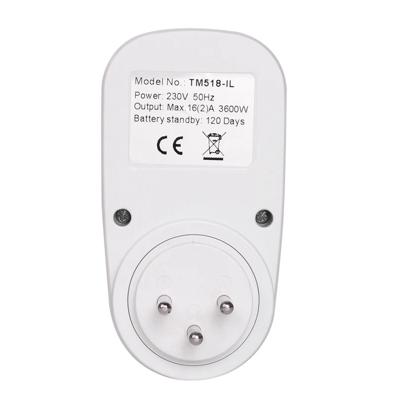 Programmable Timer Switch Timer Switch Israel IL Plug-in Outlet Digital Time Control 7 Day Weekly Programmable Plug Timer Switch Clock Wall Power Socket 230V 220V AC