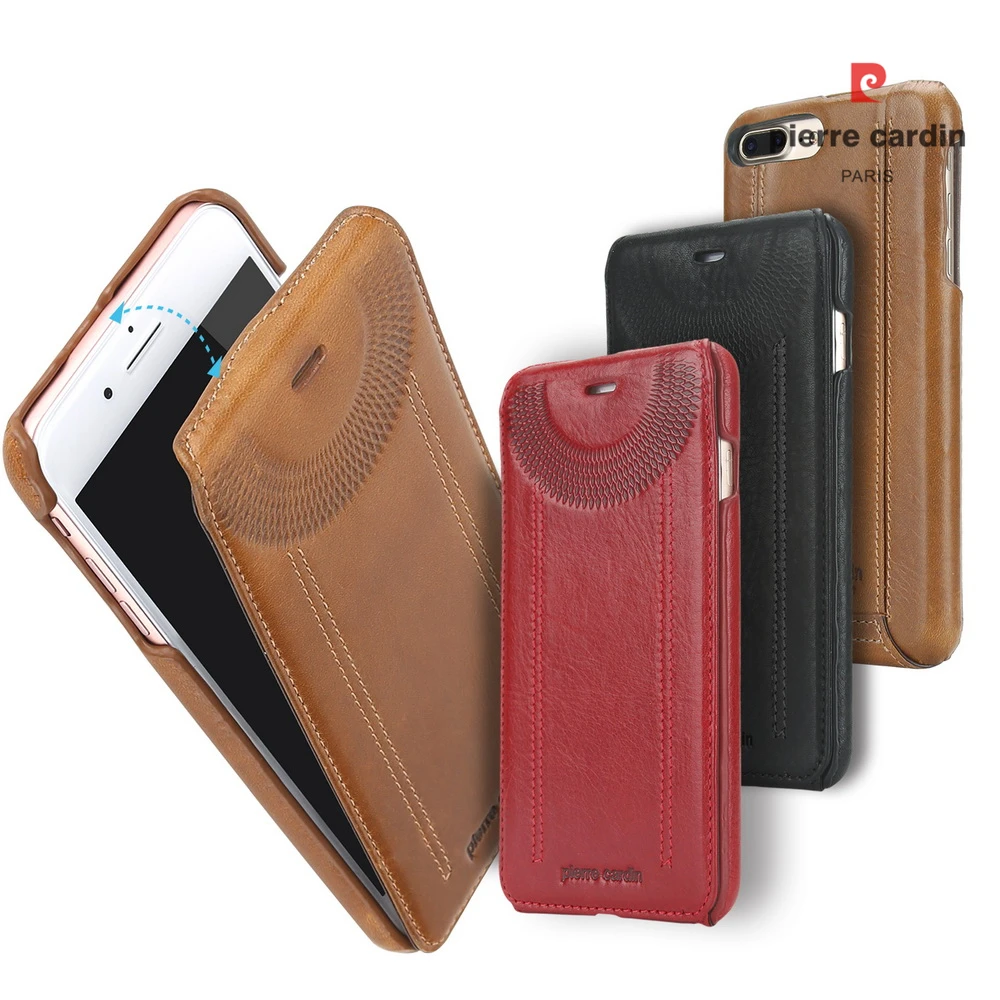 Оригинальные чехлы для телефонов Pierre Cardin сумки iPhone 7 8/ 8 Plus Вертикальный флип
