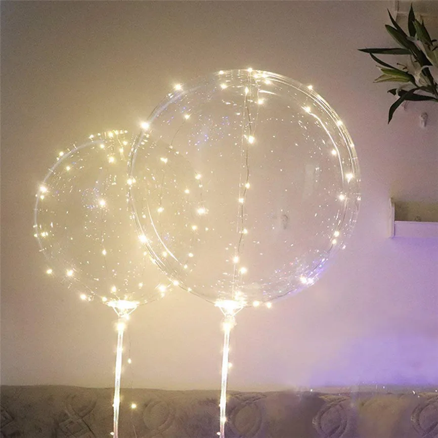 Многоразовый светящийся светодиодный шар прозрачный Круглый Декоративные пузырьки вечерние свадебные светодиодный воздушный шар Рождественский подарок+ 2 xSticks Nov#3
