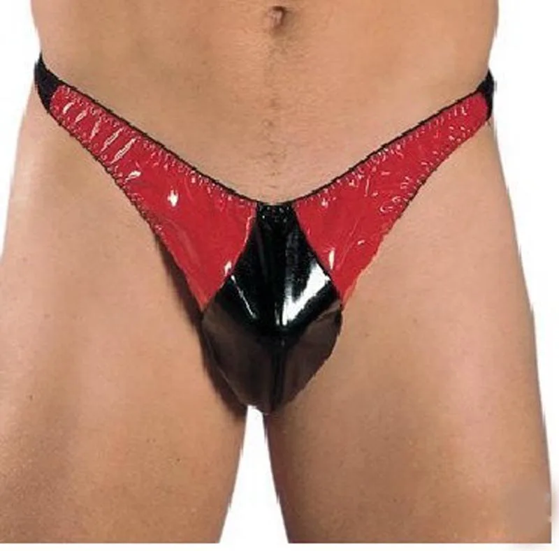 

Sexy Mens Shiny Vinyl Wet Look G-string Briefs Thong T-Back Underwear Clubwear Erotic Fetish Lingerie Outfit