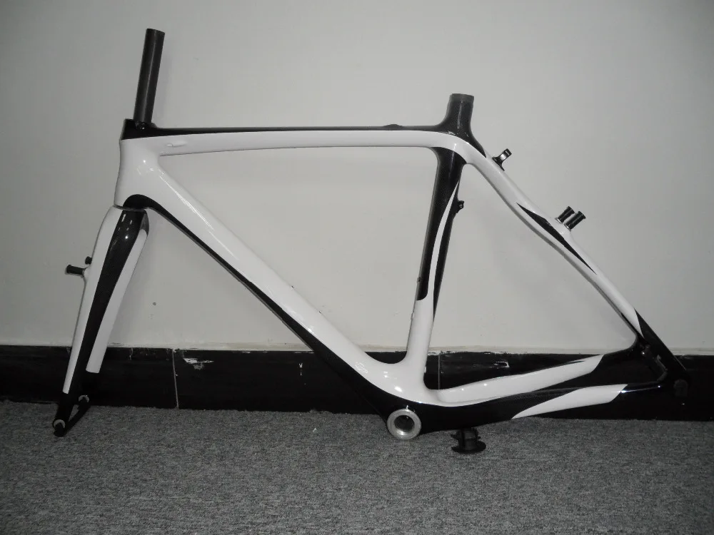 

china big factory white/carbon 3k painting colors cyclocross frame&fork popular design CX v brake frameset on sales