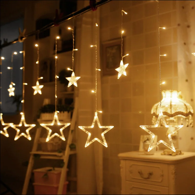 Светодиодный светильник, гирлянда, звезда, вспышка, светодиодный светильник, Рождественский, Свадебный, светодиодный, гирлянда, светильник, s, гирлянда для дома, спальни, окна, светодиодный светильник, s украшение