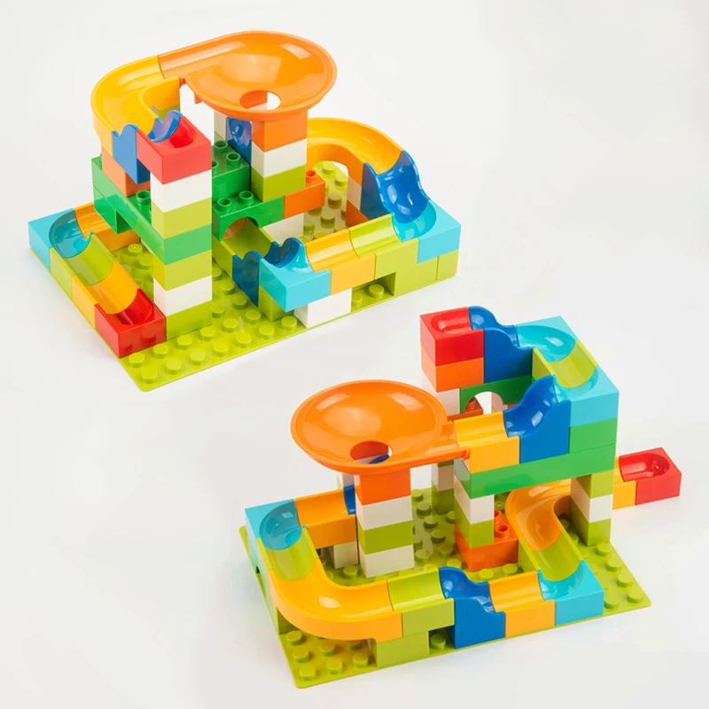 

56 Pcs Building Blocks Track Marble Race Run Maze Balls High quality Funnel Slide Educational Bricks Compatible with Big Block