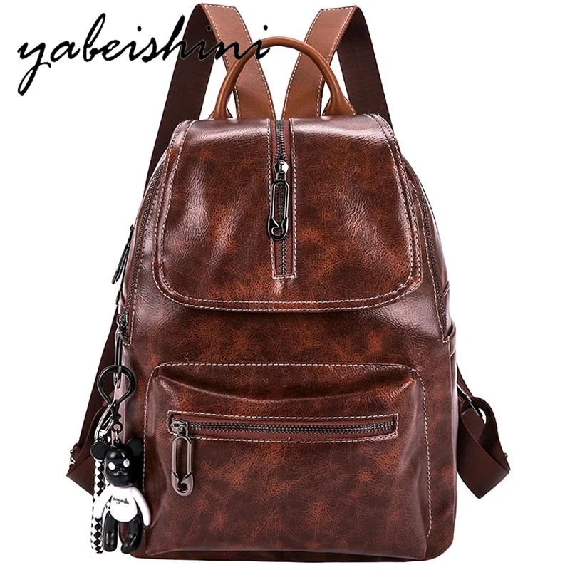 

Fashion women's PU leather backpack backpack Multifunctional Ladies travel backpack Female Bagpack mochila Female student bag