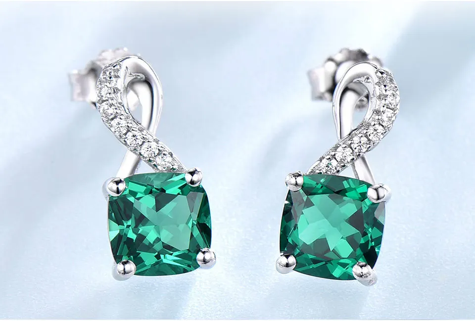 UMCHO Smaragd 925 Sterling Silber Schmucksets für Damen S027E-1 Stk (6)