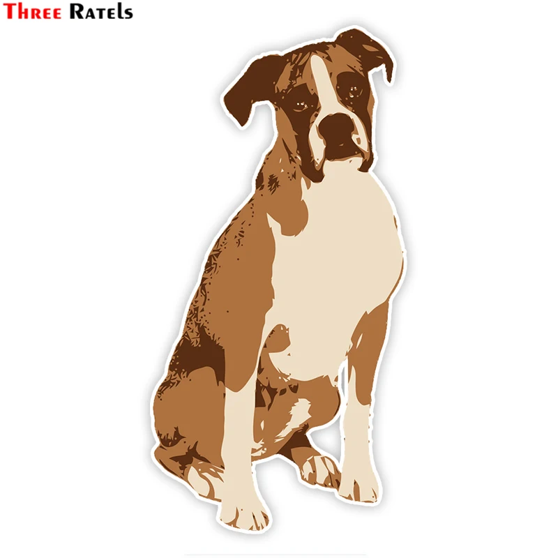 

Three Ratels LCS053# 8.5x17cm dog boxer on board colorful car sticker funny car stickers styling removable deca