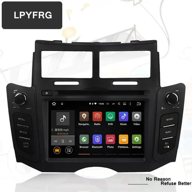 Best RAM 4G Octa Core Android 9.0 Audio Car PC DVD Player For Toyota Yaris 2005-2011 2008 Stereo Radio GPS Navigation TV 4G WiFi 1