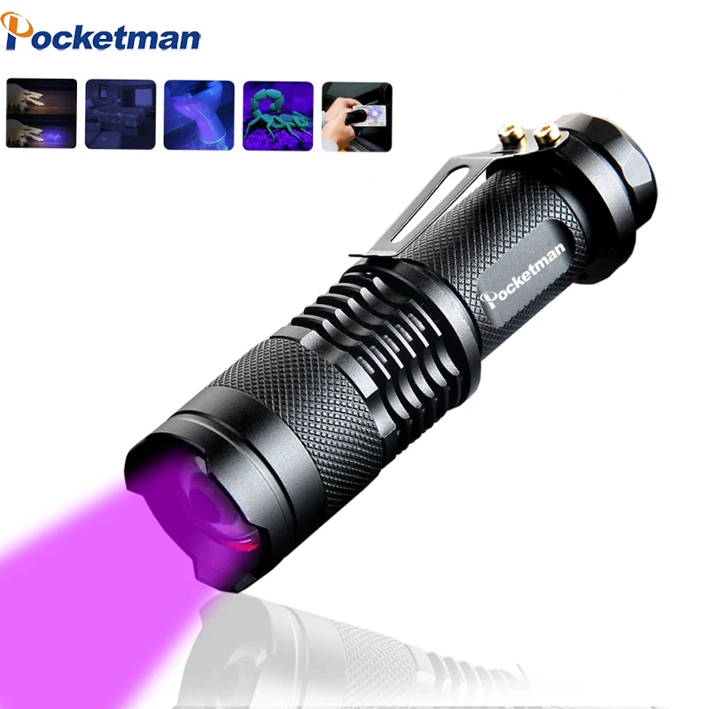 

UV flashlight Mini LED Torch 395nm blacklight Wavelength Violet Light UV 9LED Flash Light Torch Linterna Aluminum Lamp