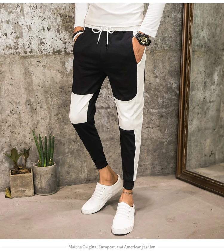 Новые летние спортивные штаны Для мужчин Мода Slim Fit Хип-хоп штаны-шаровары в стиле пэчворк Цвет хип-хоп Уличная Для мужчин брюки 28-34 распродажа
