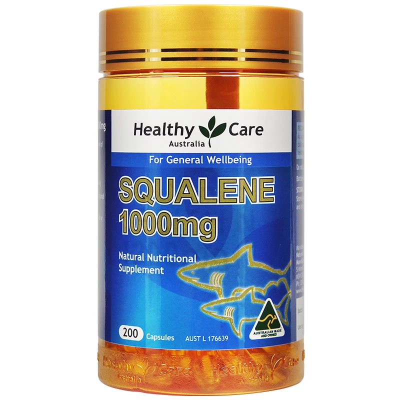 

Australia Healthy Care Squalene 1000mg 200 Capsules for Improvement of general well-being Healthy digestive function