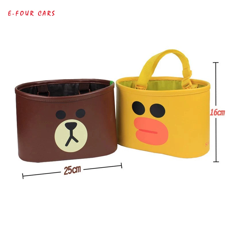 

E-FOUR Car Back Seat Bag PU Leather Cloth PE Inner Box Storage Car Trunk Back Seat Orginazer Hand Bag Stow Tidying Pocket in Car
