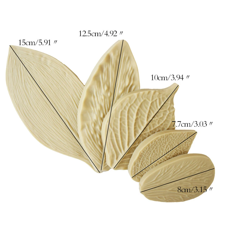 

5pcs/set Fondant Cake Decorating Tools Flower Making Gumpaste Peony Rose Floral Petal Leaf Veiner Silicone Mold DIY