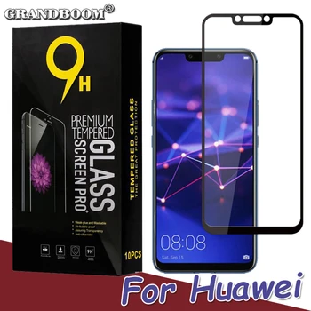 

50pcs 3D Hard Edge Printing Screen Proetcor Tempered Glass For Huawei Mate 20 10 Pro 20X Y9 Y5 2019 Nova 5i Guard With Package
